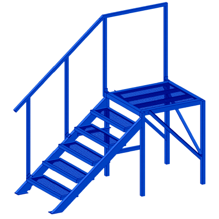 Металлическая лестница с площадкой