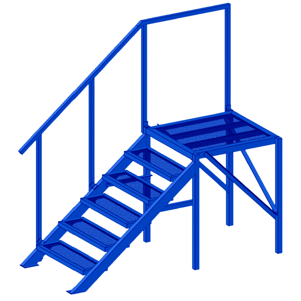 Металлическая лестница с площадкой